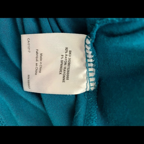 Le Chateau Turquoise Scoop Neck Belt Top Size XXS - Picture 5 of 6